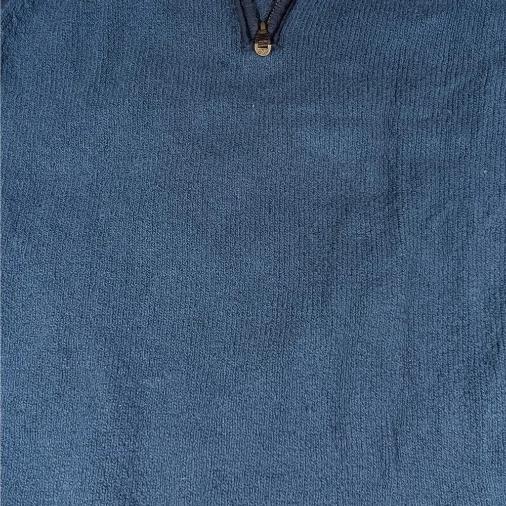 Tommy Bahama Sweater Mens Large Blue Half Zip Pullover Knit Cotton Casual